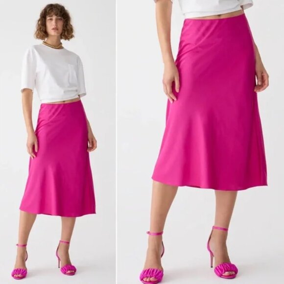 J. Crew Dresses & Skirts - NWT! JCREW Gwyneth Satin Slip Midi Skirt Sz Small